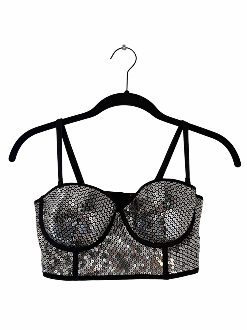 H&M Silver Sequin Longline Bralette